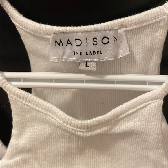 Ivory Ribbed Cutout Crop Top - Picture 3 of 7